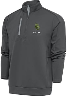 Antigua Baylor Bears Mens Anthracite Soccer Generation Long Sleeve Qtr Zip Pullover
