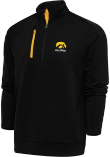 Antigua Iowa Hawkeyes Mens Black Alumni Generation Long Sleeve Qtr Zip Pullover