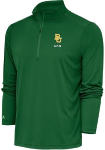 Antigua Baylor Bears Mens Green Dad Tribute Long Sleeve Qtr Zip Pullover