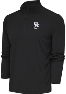 Antigua Kentucky Wildcats Mens Grey Dad Tribute Long Sleeve Qtr Zip Pullover
