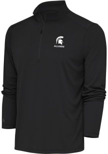 Antigua Michigan State Spartans Mens Grey Alumni Tribute Long Sleeve Qtr Zip Pullover