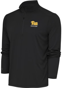 Antigua Pitt Panthers Mens Grey Soccer Tribute Long Sleeve Qtr Zip Pullover