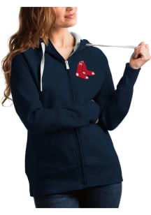Antigua Boston Red Sox Womens Navy Blue Victory Full Long Sleeve Full Zip Jacket