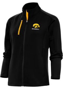 Antigua Iowa Hawkeyes Womens Black Baseball Generation Light Weight Jacket