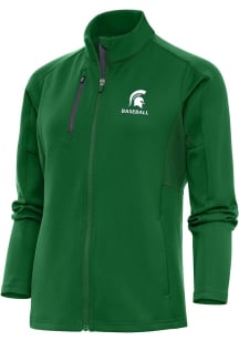 Antigua Michigan State Spartans Womens Green Baseball Generation Light Weight Jacket