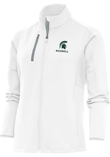 Antigua Michigan State Spartans Womens White Baseball Generation Light Weight Jacket