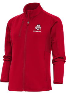 Antigua Ohio State Buckeyes Womens Red Baseball Generation Light Weight Jacket