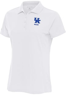 Antigua Kentucky Wildcats Womens White Mom Legacy Pique Short Sleeve Polo Shirt