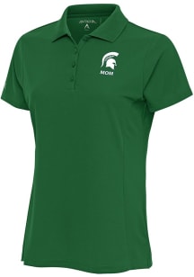 Antigua Michigan State Spartans Womens Green Mom Legacy Pique Short Sleeve Polo Shirt