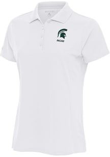 Antigua Michigan State Spartans Womens White Mom Legacy Pique Short Sleeve Polo Shirt