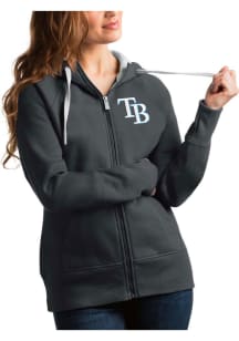 Antigua Tampa Bay Rays Womens Charcoal Victory Full Long Sleeve Full Zip Jacket