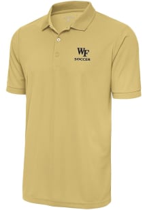 Antigua Wake Forest Demon Deacons Mens Gold Soccer Legacy Pique Short Sleeve Polo