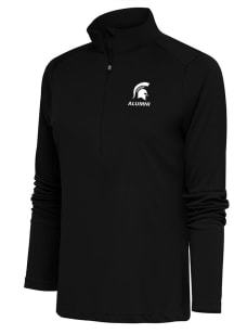Antigua Michigan State Spartans Womens Black Alumni Tribute Qtr Zip Pullover