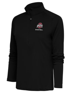 Antigua Ohio State Buckeyes Womens Black Basketball Tribute Qtr Zip Pullover