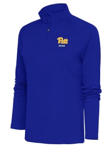 Antigua Pitt Panthers Womens Blue Mom Tribute Qtr Zip Pullover