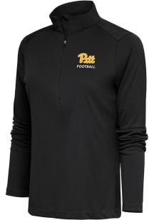 Antigua Pitt Panthers Womens Grey Football Tribute Qtr Zip Pullover