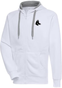 Antigua Boston Red Sox Mens White Metallic Logo Victory Long Sleeve Full Zip Jacket