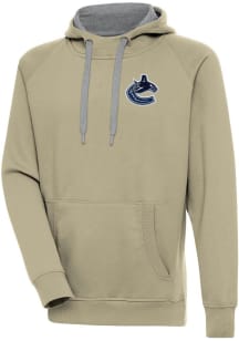 Antigua Vancouver Canucks Mens Khaki Victory Long Sleeve Hoodie