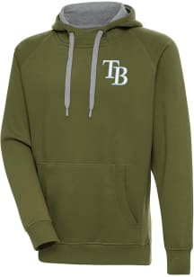 Antigua Tampa Bay Rays Mens Olive Victory Long Sleeve Hoodie