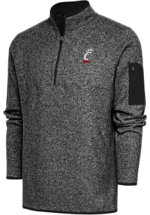 Antigua Cincinnati Bearcats Mens Black Fortune Long Sleeve Qtr Zip Pullover