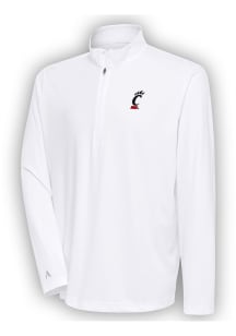 Antigua Cincinnati Bearcats Mens White Tribute Long Sleeve Qtr Zip Pullover