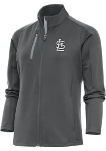 Antigua St Louis Cardinals Womens Anthracite Metallic Logo Generation Light Weight Jacket