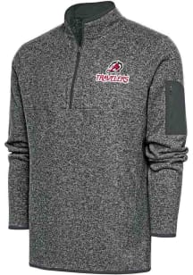 Antigua Arkansas Travelers Mens Grey Fortune Long Sleeve Qtr Zip Fashion Pullover