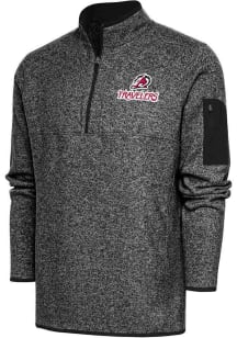 Antigua Arkansas Travelers Mens Black Fortune Long Sleeve Qtr Zip Fashion Pullover