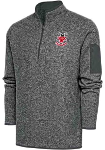 Antigua Indianapolis Indians Mens Grey Fortune Long Sleeve Qtr Zip Fashion Pullover