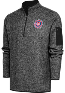 Antigua South Bend Cubs Mens Black Fortune Long Sleeve Qtr Zip Fashion Pullover