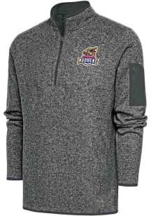 Antigua Toledo Mud Hens Mens Grey Fortune Long Sleeve Qtr Zip Fashion Pullover