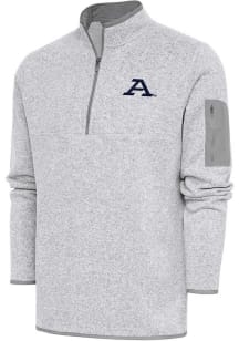 Antigua Akron Zips Mens Grey Fortune Long Sleeve Qtr Zip Fashion Pullover