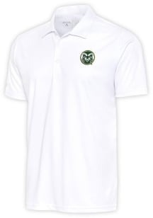 Antigua Colorado State Rams Mens White Tribute Short Sleeve Polo