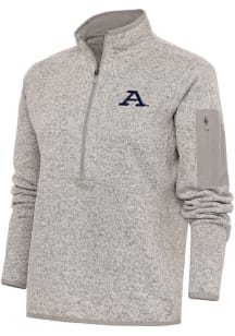Antigua Akron Zips Womens Oatmeal Fortune Qtr Zip