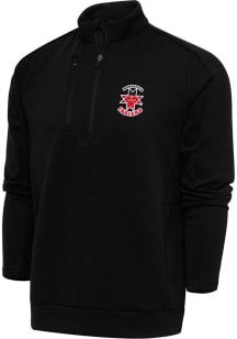 Antigua Indianapolis Indians Mens Black Generation Long Sleeve Qtr Zip Pullover