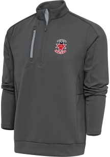 Antigua Indianapolis Indians Mens Grey Generation Long Sleeve Qtr Zip Pullover