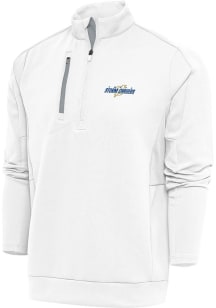 Antigua Omaha Storm Chasers Mens White Generation Long Sleeve Qtr Zip Pullover