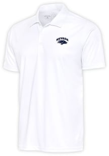 Antigua Nevada Wolf Pack Mens White Tribute Short Sleeve Polo