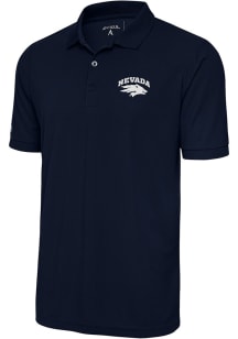 Antigua Nevada Wolf Pack Mens Navy Blue Legacy Pique Short Sleeve Polo