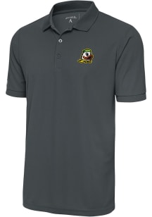 Antigua Oregon Ducks Mens Grey Legacy Pique Short Sleeve Polo