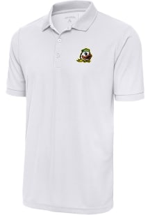 Antigua Oregon Ducks Mens White Legacy Pique Short Sleeve Polo
