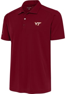 Antigua Virginia Tech Hokies Mens Red Tribute Short Sleeve Polo