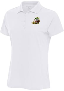 Antigua Oregon Ducks Womens White Legacy Pique Short Sleeve Polo Shirt