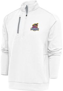 Antigua Toledo Mud Hens Mens White Generation Long Sleeve Qtr Zip Pullover
