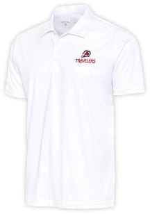 Antigua Arkansas Travelers Mens White Tribute Short Sleeve Polo