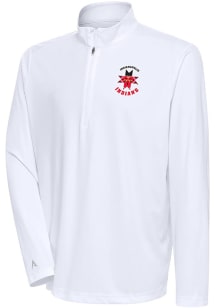 Antigua Indianapolis Indians Mens White Tribute Long Sleeve Qtr Zip Pullover