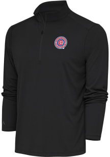 Antigua South Bend Cubs Mens Grey Tribute Long Sleeve Qtr Zip Pullover