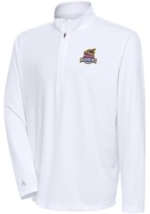 Antigua Toledo Mud Hens Mens White Tribute Long Sleeve Qtr Zip Pullover
