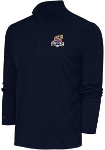 Antigua Toledo Mud Hens Mens Navy Blue Tribute Long Sleeve Qtr Zip Pullover