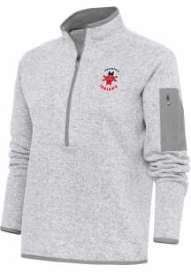 Antigua Indianapolis Indians Womens Grey Fortune Qtr Zip